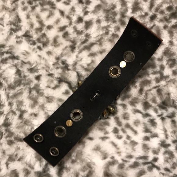 Crystal Flower Cuff with Gold Studs - Picture 4 of 5